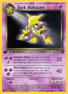 Dark Alakazam z edície Team Rocket, karta č.18