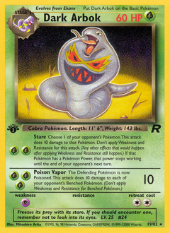 Dark Arbok z edície Team Rocket, karta č.19