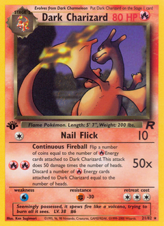 Dark Charizard z edície Team Rocket, karta č.21