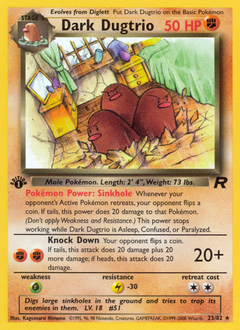 Dark Dugtrio z edície Team Rocket, karta č.23
