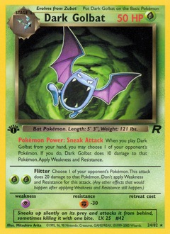 Dark Golbat z edície Team Rocket, karta č.24