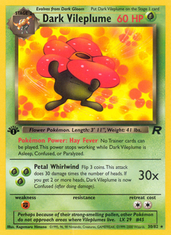Dark Vileplume z edície Team Rocket, karta č.30