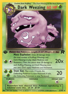 Dark Weezing z edície Team Rocket, karta č.31