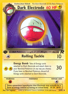 Dark Electrode z edície Team Rocket, karta č.34