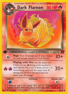 Dark Flareon z edície Team Rocket, karta č.35