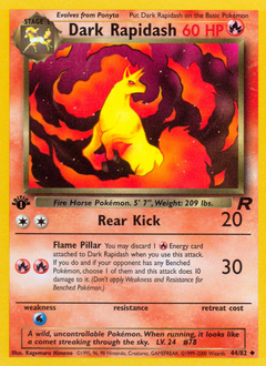 Dark Rapidash z edície Team Rocket, karta č.44