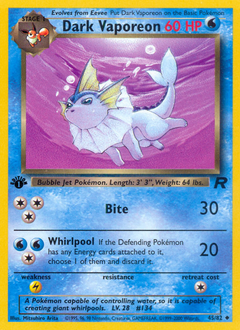 Dark Vaporeon z edície Team Rocket, karta č.45
