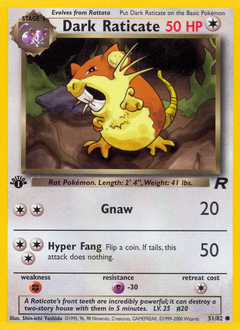 Dark Raticate z edície Team Rocket, karta č.51