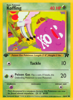 Koffing z edície Team Rocket, karta č.58