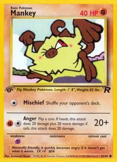 Mankey z edície Team Rocket, karta č.61