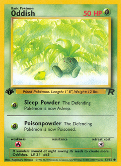 Oddish z edície Team Rocket, karta č.63