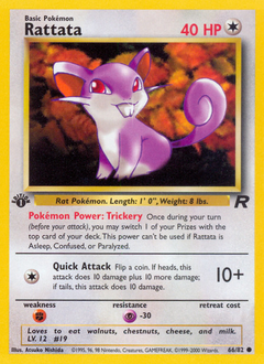 Rattata z edície Team Rocket, karta č.66