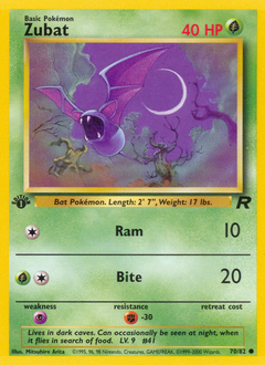 Zubat z edície Team Rocket, karta č.70