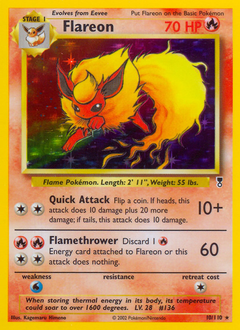Flareon z edície Legendary Collection, karta č.10