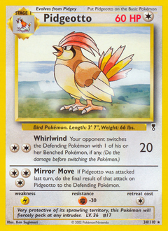 Pidgeotto z edície Legendary Collection, karta č.34
