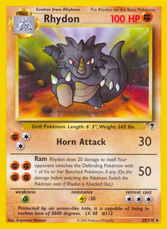 Rhydon z edície Legendary Collection, karta č.35