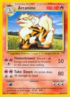 Arcanine z edície Legendary Collection, karta č.36
