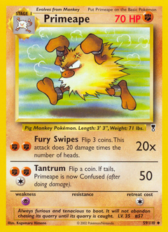 Primeape z edície Legendary Collection, karta č.59