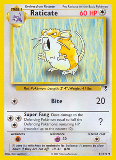 Raticate z edície Legendary Collection, karta č.61
