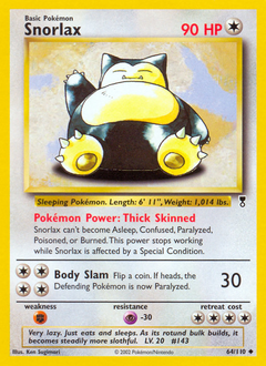 Snorlax z edície Legendary Collection, karta č.64