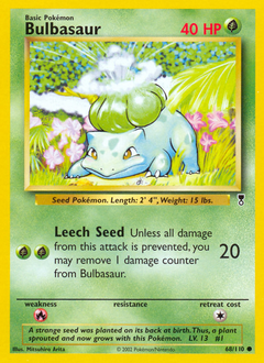 Bulbasaur z edície Legendary Collection, karta č.68