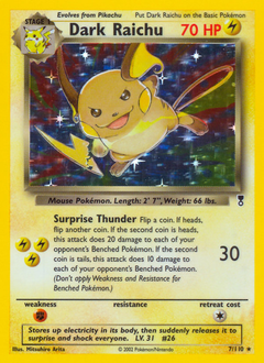 Dark Raichu z edície Legendary Collection, karta č.7