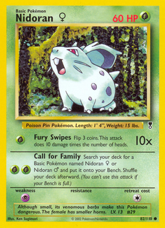 Nidoran ♀ z edície Legendary Collection, karta č.82