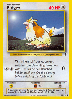 Pidgey z edície Legendary Collection, karta č.85