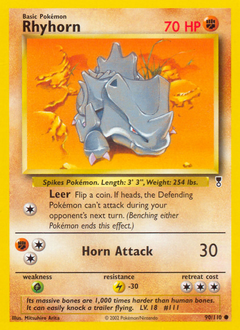 Rhyhorn z edície Legendary Collection, karta č.90