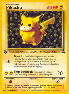 Pikachu z edície Wizards Black Star Promos, karta č.1