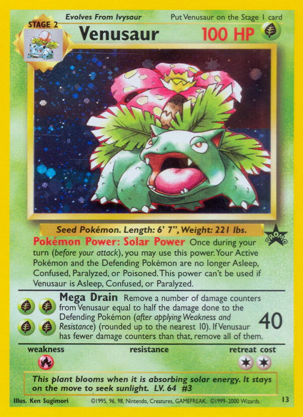 Venusaur z edície Wizards Black Star Promos, karta č.13