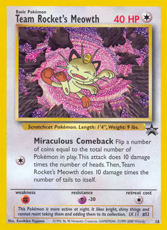 Team Rocket's Meowth z edície Wizards Black Star Promos, karta č.18