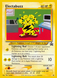 Electabuzz z edície Wizards Black Star Promos, karta č.46