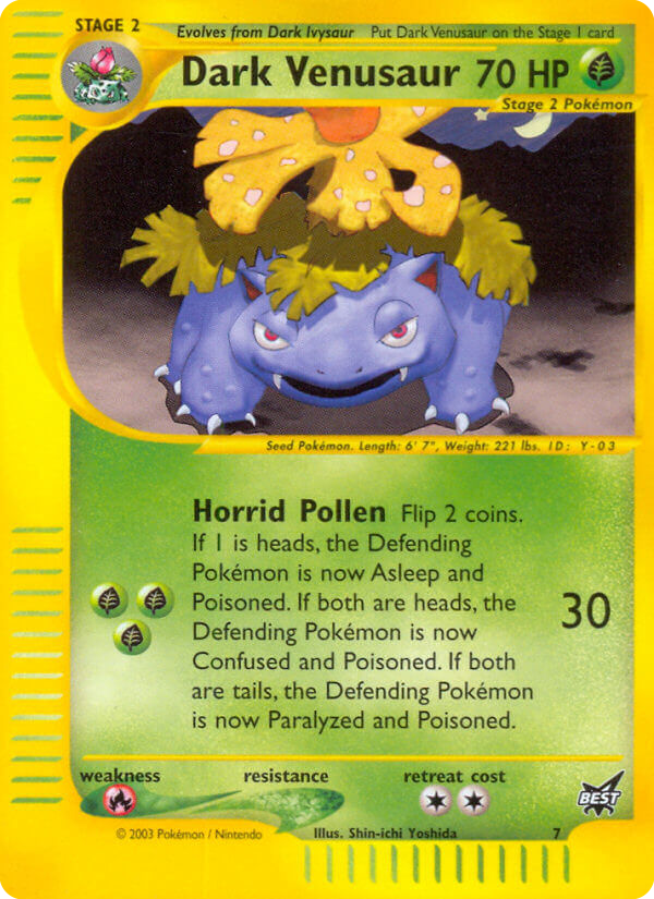Dark Venusaur z edície Best of Game, karta č.7