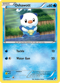 Oshawott z edície Black & White, karta č.27