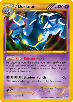 Dusknoir z edície Plasma Blast, karta č.104