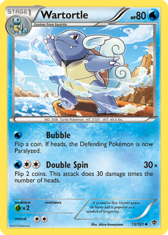 Wartortle z edície Plasma Blast, karta č.15