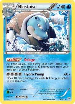 Blastoise z edície Plasma Blast, karta č.16