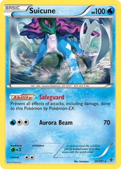 Suicune z edície Plasma Blast, karta č.20