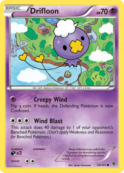 Drifloon z edície Plasma Blast, karta č.34