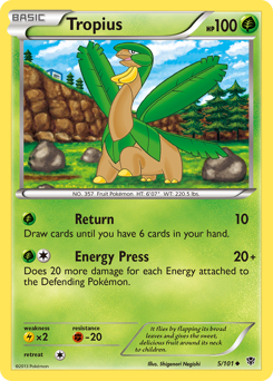 Tropius z edície Plasma Blast, karta č.5