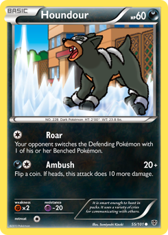 Houndour z edície Plasma Blast, karta č.55