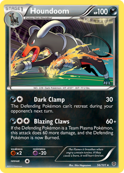 Houndoom z edície Plasma Blast, karta č.56