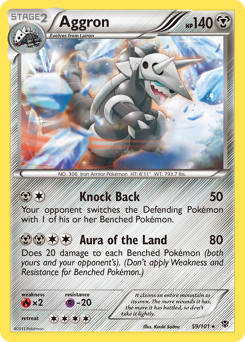 Aggron z edície Plasma Blast, karta č.59