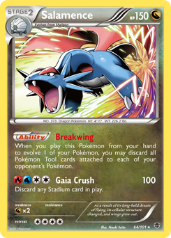 Salamence z edície Plasma Blast, karta č.64