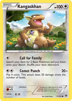 Kangaskhan z edície Plasma Blast, karta č.71