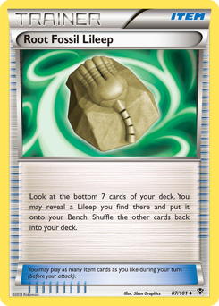 Root Fossil Lileep z edície Plasma Blast, karta č.87