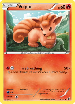 Vulpix z edície Legendary Treasures, karta č.20