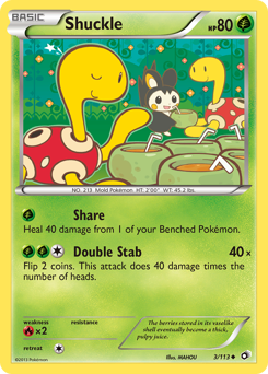 Shuckle z edície Legendary Treasures, karta č.3