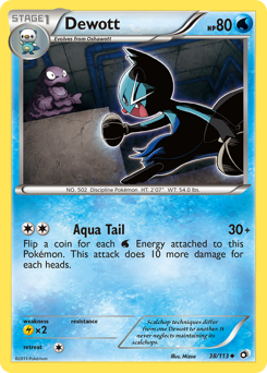 Dewott z edície Legendary Treasures, karta č.38